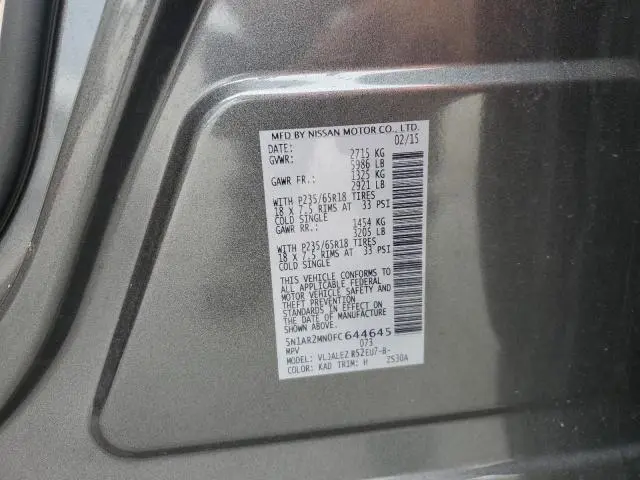 2015 NISSAN PATHFINDER S  