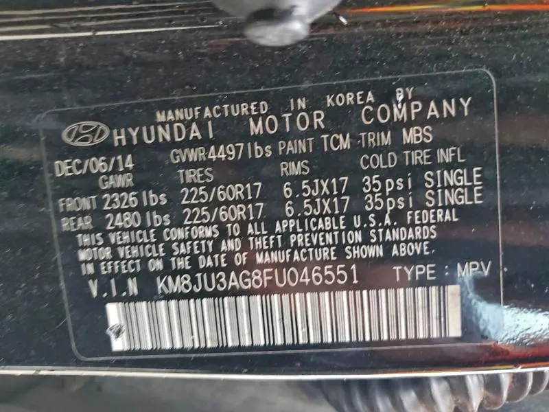 2015 HYUNDAI TUCSON LIMITED  