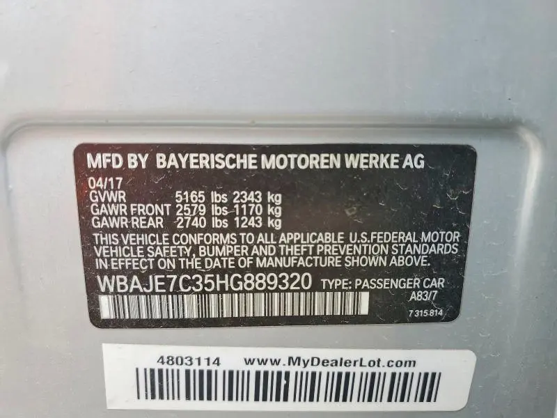 2017 BMW 540 XI  