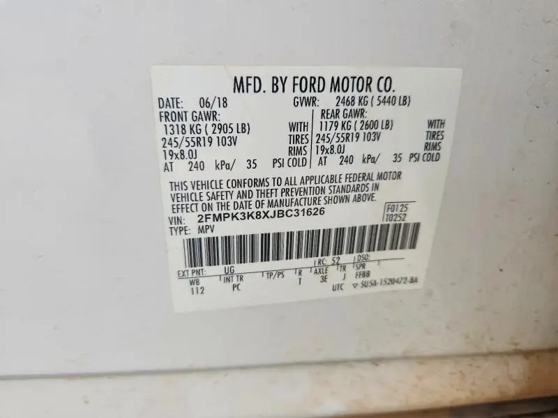 2018 FORD EDGE TITANIUM  