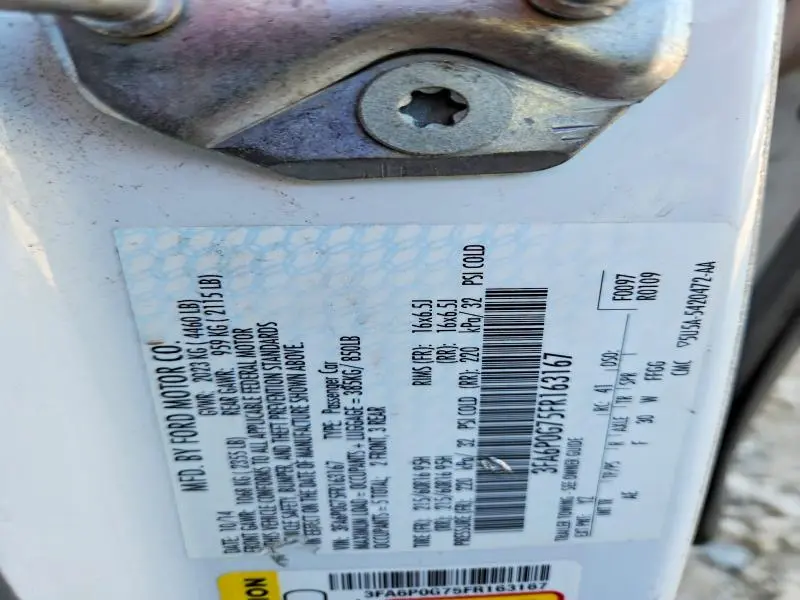 2015 FORD FUSION S  