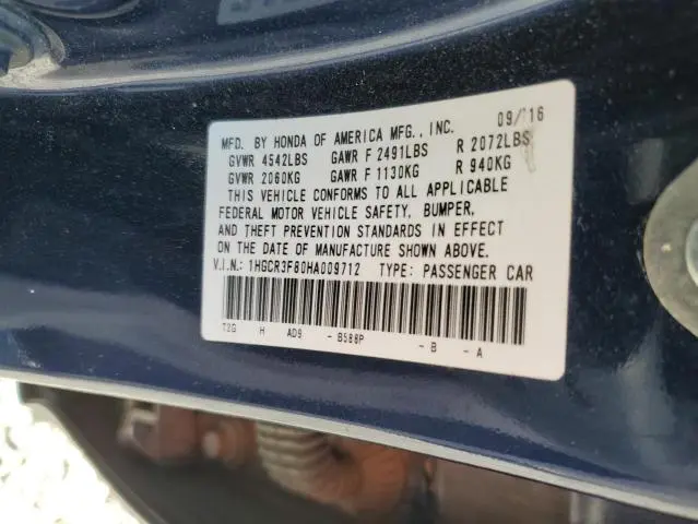 2017 HONDA ACCORD EXL