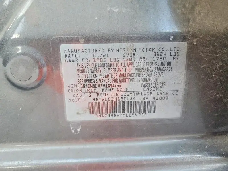2021 NISSAN VERSA S  