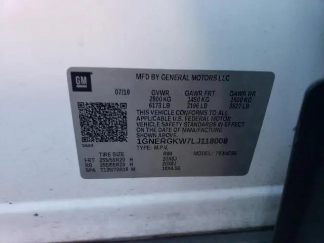 2020 CHEVROLET TRAVERSE LT  