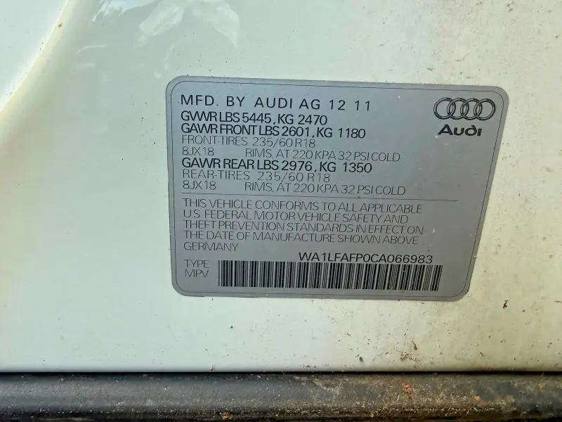 2012 AUDI Q5 PREMIUM PLUS  