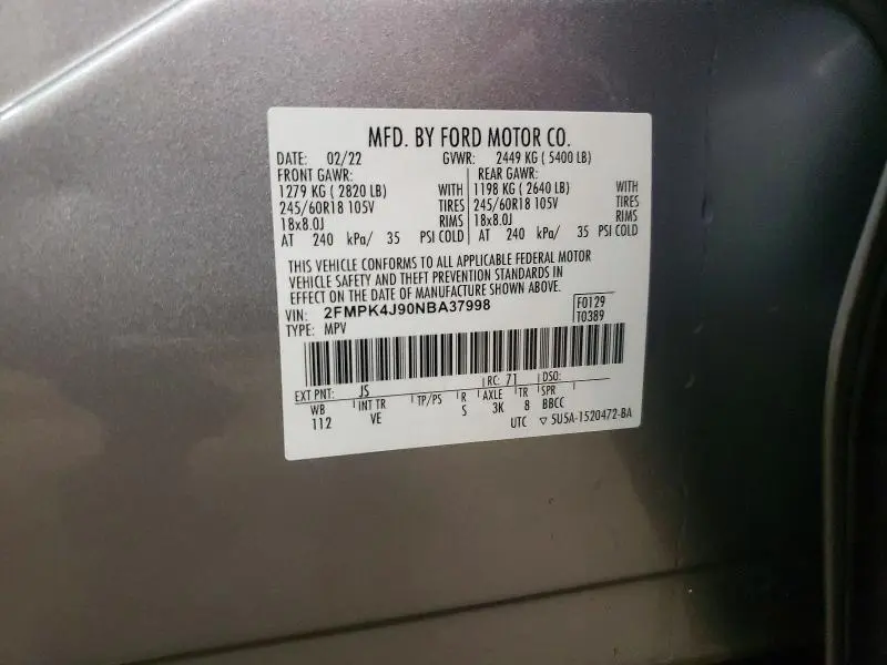 2022 FORD EDGE SEL  