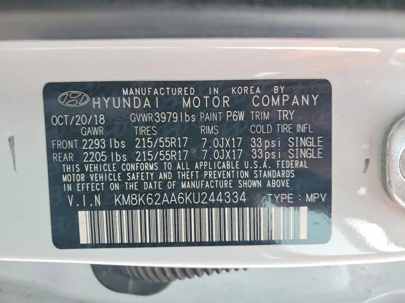 2019 HYUNDAI KONA SEL  