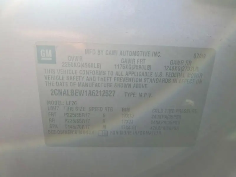 2010 CHEVROLET EQUINOX LS  