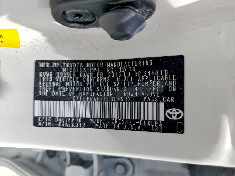 2020 TOYOTA COROLLA LE  