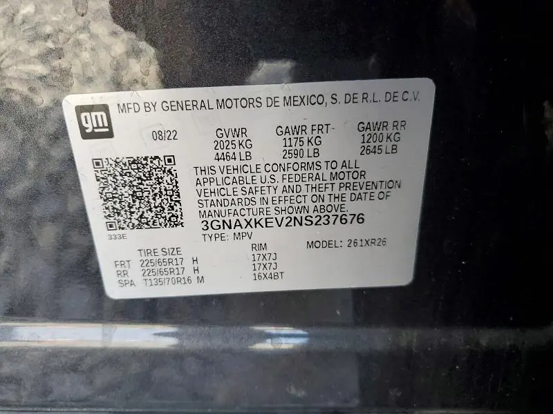 2022 CHEVROLET EQUINOX LT  