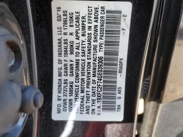 2016 HONDA CIVIC EX  