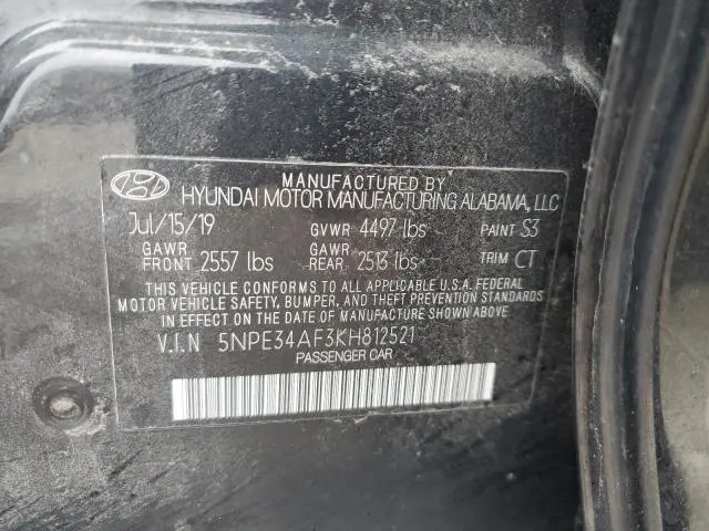 2019 HYUNDAI SONATA LIMITED  