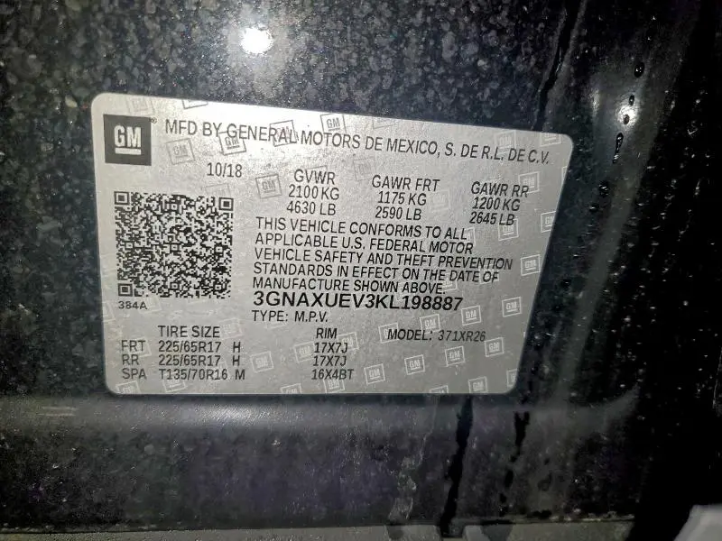 2019 CHEVROLET EQUINOX LT  