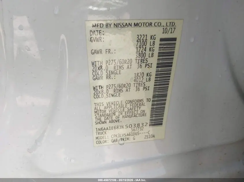 2018 NISSAN TITAN SL