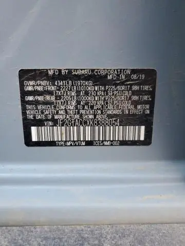 2019 SUBARU CROSSTREK PREMIUM  