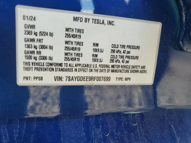 2024 TESLA MODEL Y   