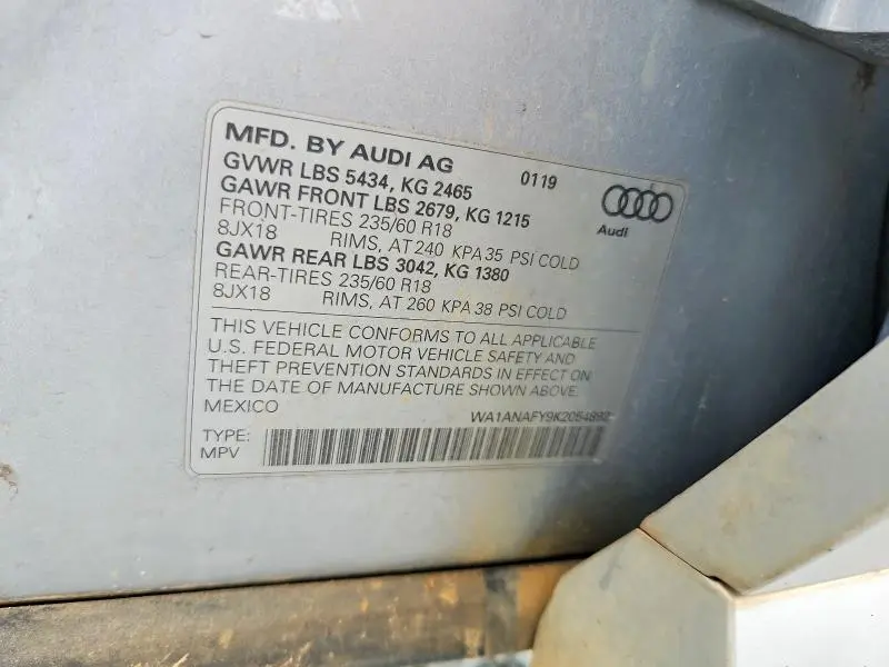 2019 AUDI Q5 PREMIUM  