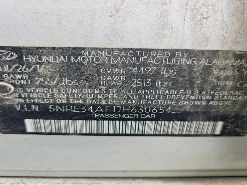 2018 HYUNDAI SONATA SEL  