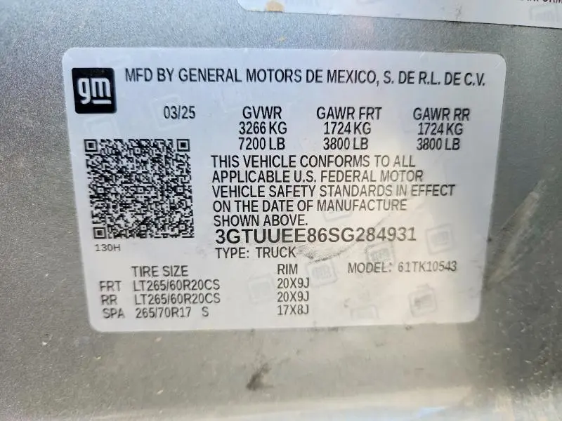 2025 GMC SIERRA K1500 AT4  