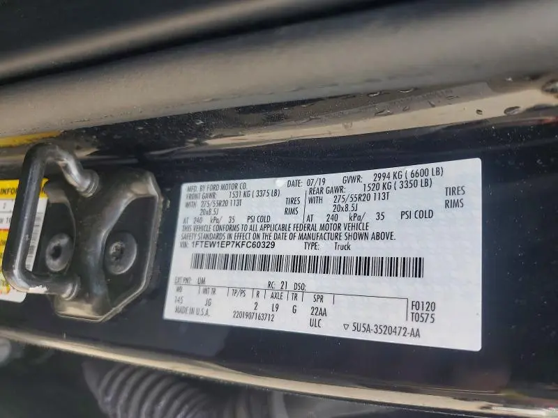 2019 FORD F150 SUPERCREW  