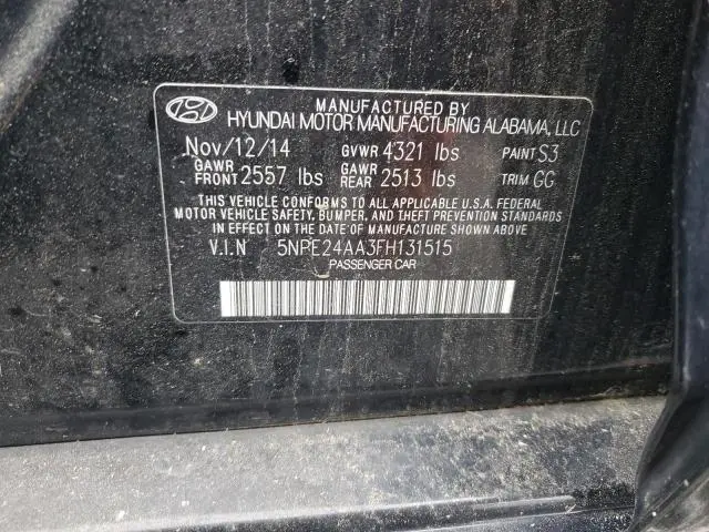 2015 HYUNDAI SONATA ECO