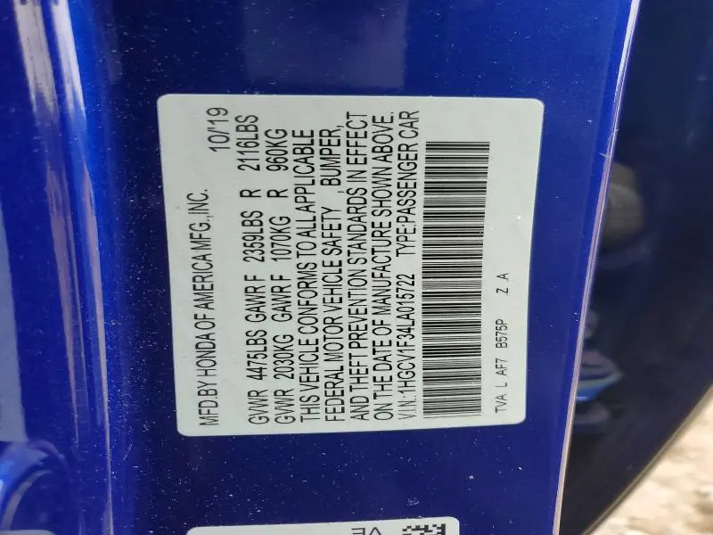 2020 HONDA ACCORD SPORT  