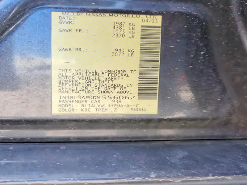 2013 NISSAN ALTIMA 3.5 S  
