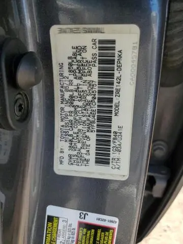 2012 TOYOTA COROLLA BASE  