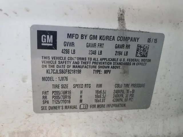 2015 CHEVROLET TRAX 1LT  