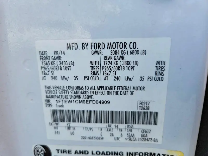 2014 FORD F150 SUPERCREW  