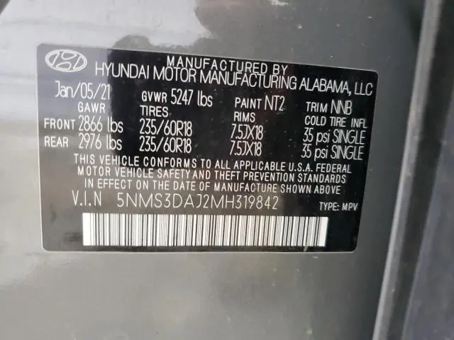2021 HYUNDAI SANTA FE SEL  