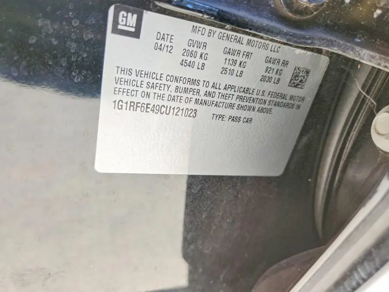 2012 CHEVROLET VOLT   