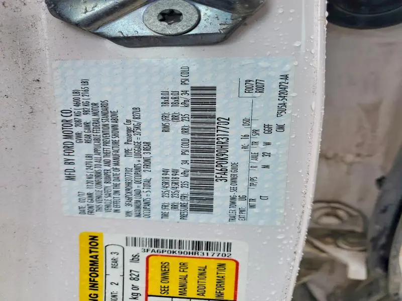 2017 FORD FUSION TITANIUM  