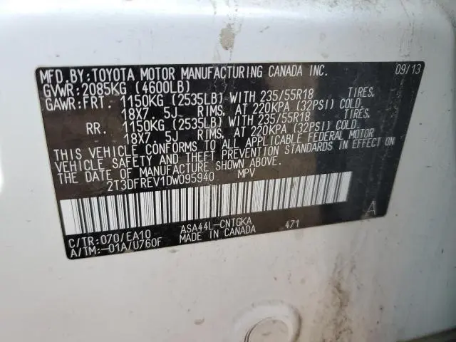 2013 TOYOTA RAV4 LIMITED  
