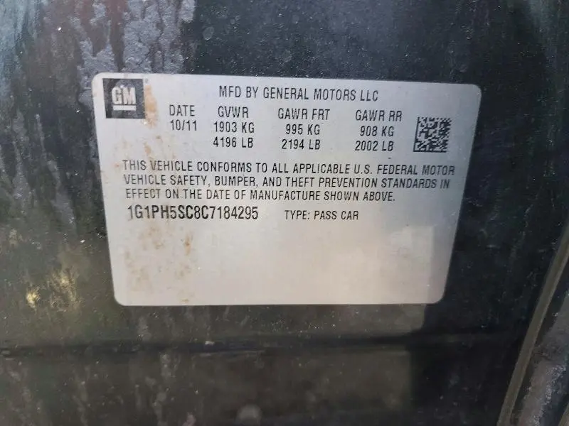 2012 CHEVROLET CRUZE LTZ  