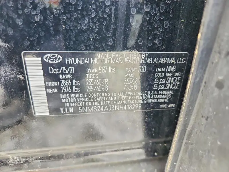 2022 HYUNDAI SANTA FE SEL  