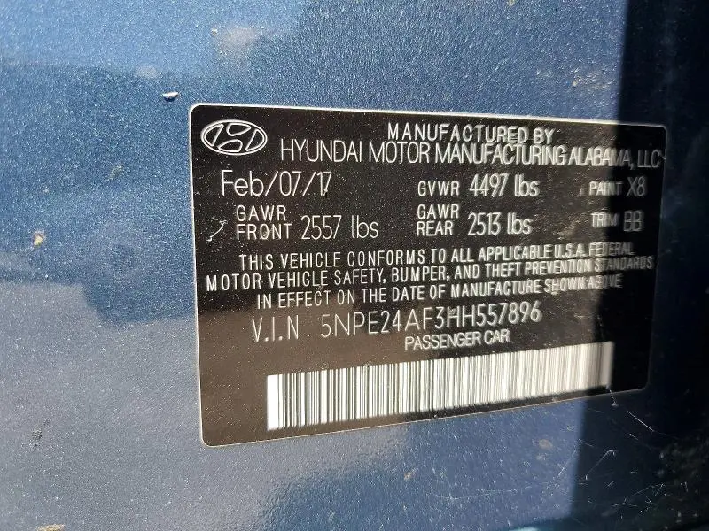 2017 HYUNDAI SONATA SE  