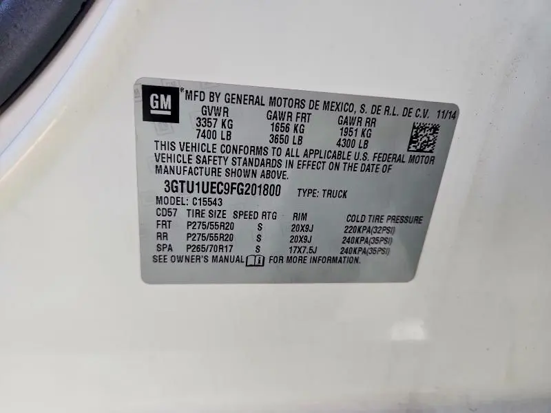 2015 GMC SIERRA C1500 SLE  