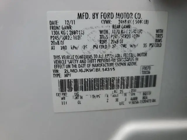2012 LINCOLN MKX   