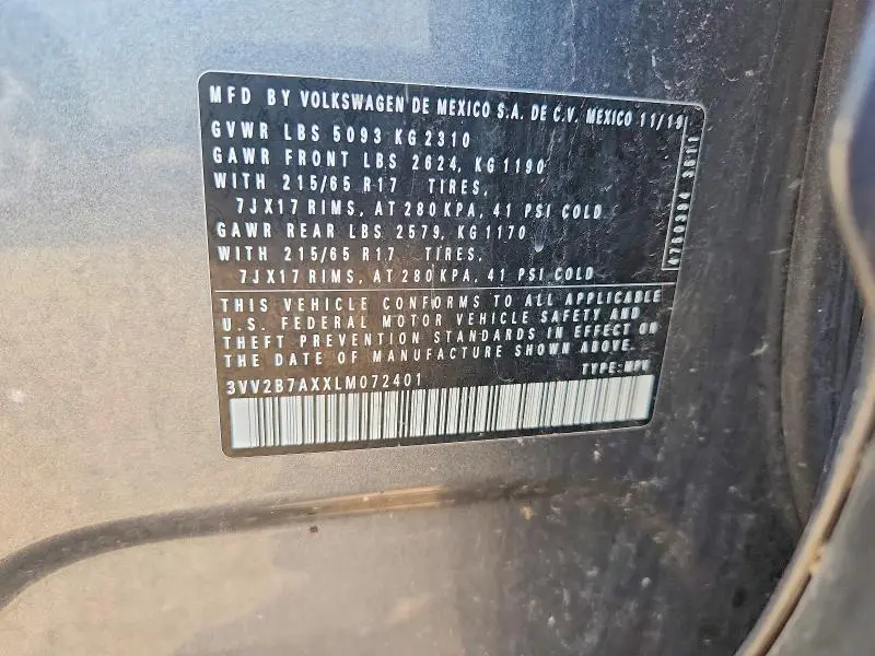 2020 VOLKSWAGEN TIGUAN SE  