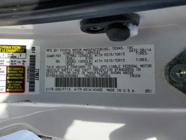 2014 TOYOTA TACOMA   