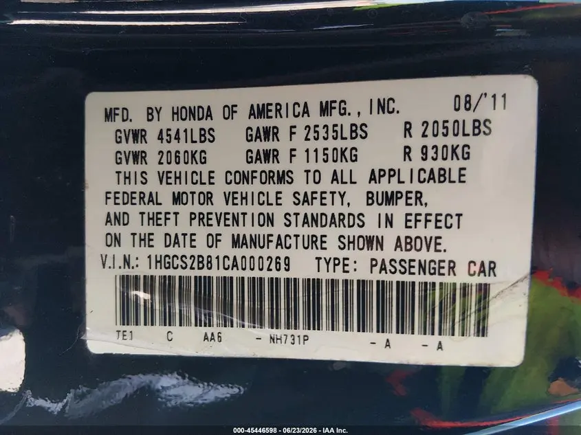 2012 HONDA ACCORD 3.5 EX-L