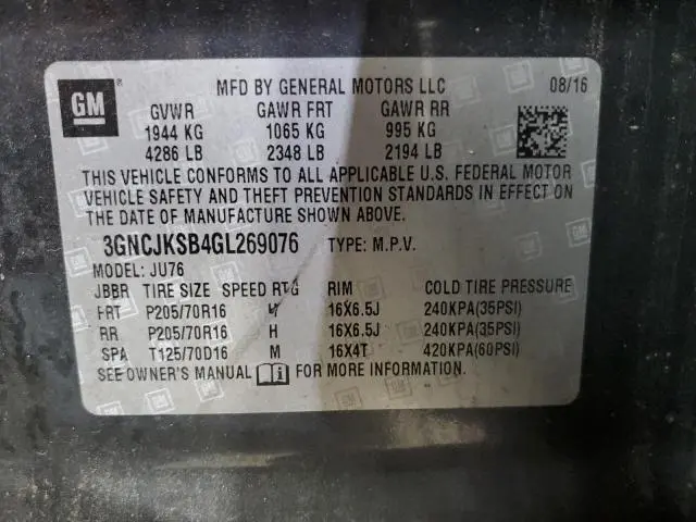 2016 CHEVROLET TRAX LS  