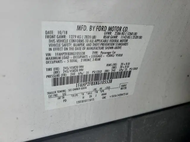 2019 FORD TAURUS LIMITED