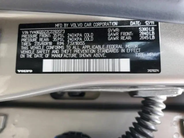2012 VOLVO XC60 T6  