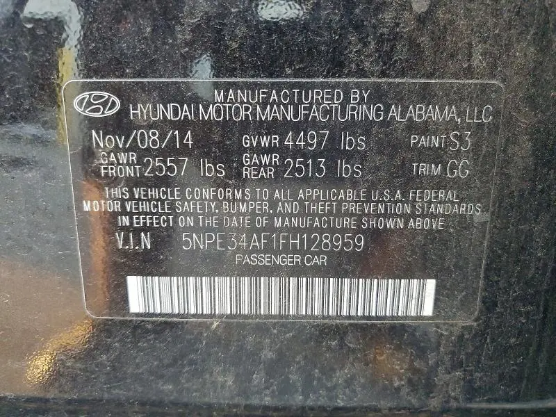 2015 HYUNDAI SONATA SPORT  