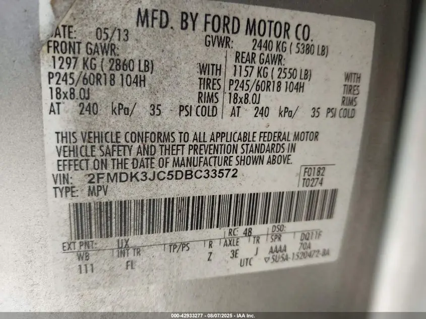 2013 FORD EDGE SEL