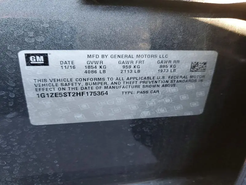 2017 CHEVROLET MALIBU LT  