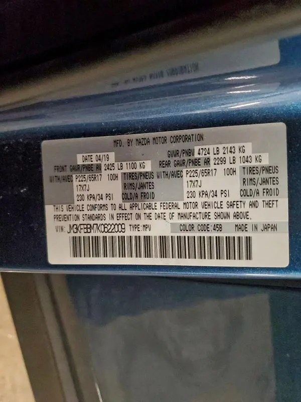 2019 MAZDA CX-5 SPORT  