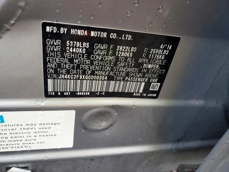 2016 ACURA RLX SPORT HYBRID ADVANCE  
